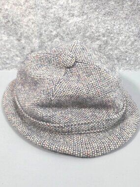 Kangol Design Gray Wool Blend Bucket Hat L Made in England Vintage Streetwear